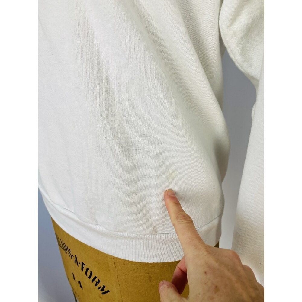 Vintage CNN Crewneck Sweatshirt Flag Sleeve Mens Large Cable News Cotton 90s USA - Picture 10 of 12